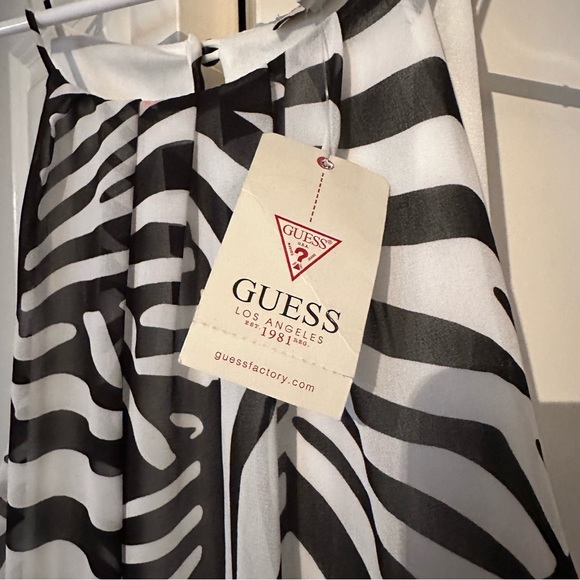 GUESS Black & White High Neck Size L Maxi Dress NWT - Picture 4 of 5